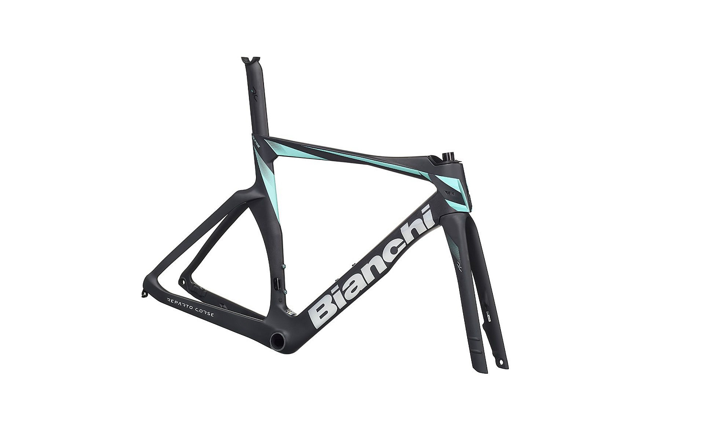 Рама шоссейная Bianchi Oltre RC Disc / Черный-Целесте(старое)