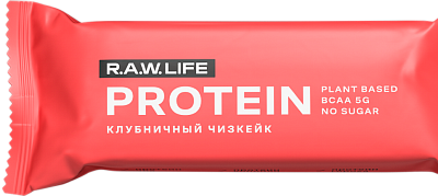 Батончик орехово-фруктовый R.A.W. LIFE Protein Bar / Клубничный чизкейк