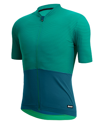 Веломайка Santini Colore Riga SS Cycling Jersey / Зеленый-Синий