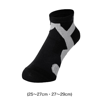 Беговые носки с поддержкой Phiten Metax / Черный-Серый