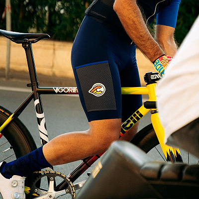 Гравийные/МТБ велошорты с карго карманами Cinelli Gravel Bib Short / Синий