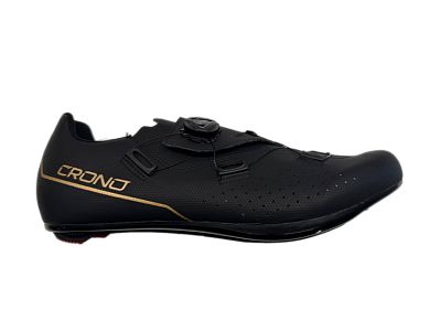 Велотуфли шоссейные Crono CR-3-24 Composit / Черный-Золотой