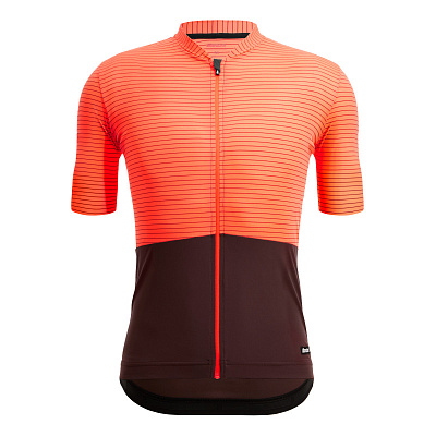 Веломайка Santini Colore Riga SS Cycling Jersey / Оранжевый-Бордовый
