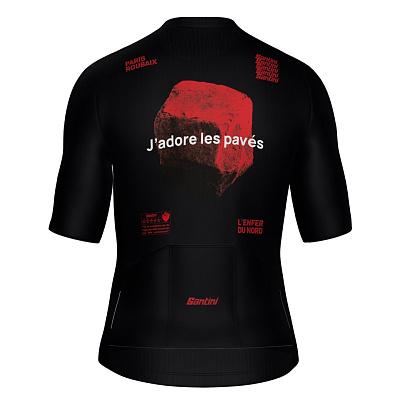 Веломайка Santini Paris Roubaix SS Cycling Jersey / Черный