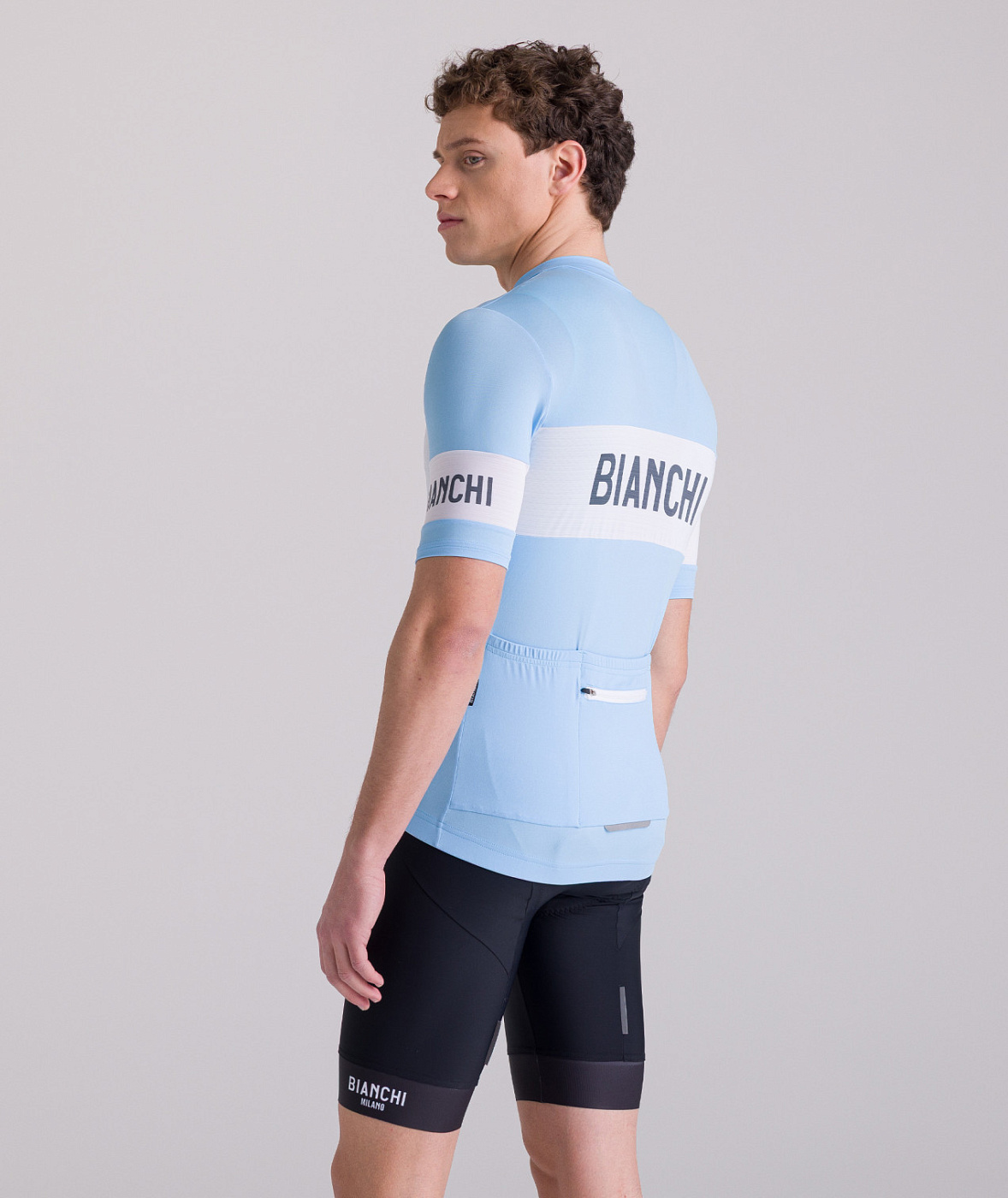Веломайка Santini Bianchi Milano Retro Jersey / Голубой